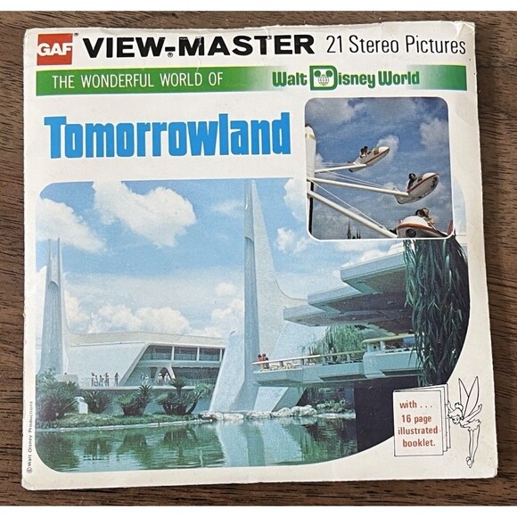 WALT DISNEY WORLD Tomorrowland 3d View-Master 3 Reel Packet Color 16 Page Book - Picture 1 of 4